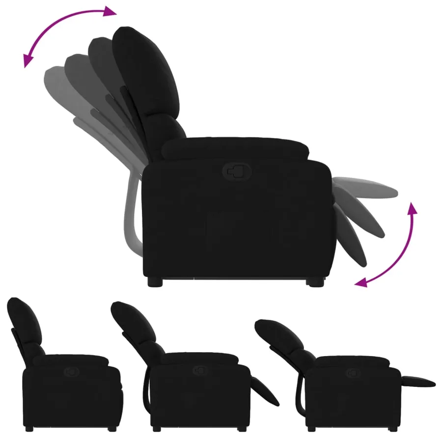 Fauteuil inclinable noir tissu - 7