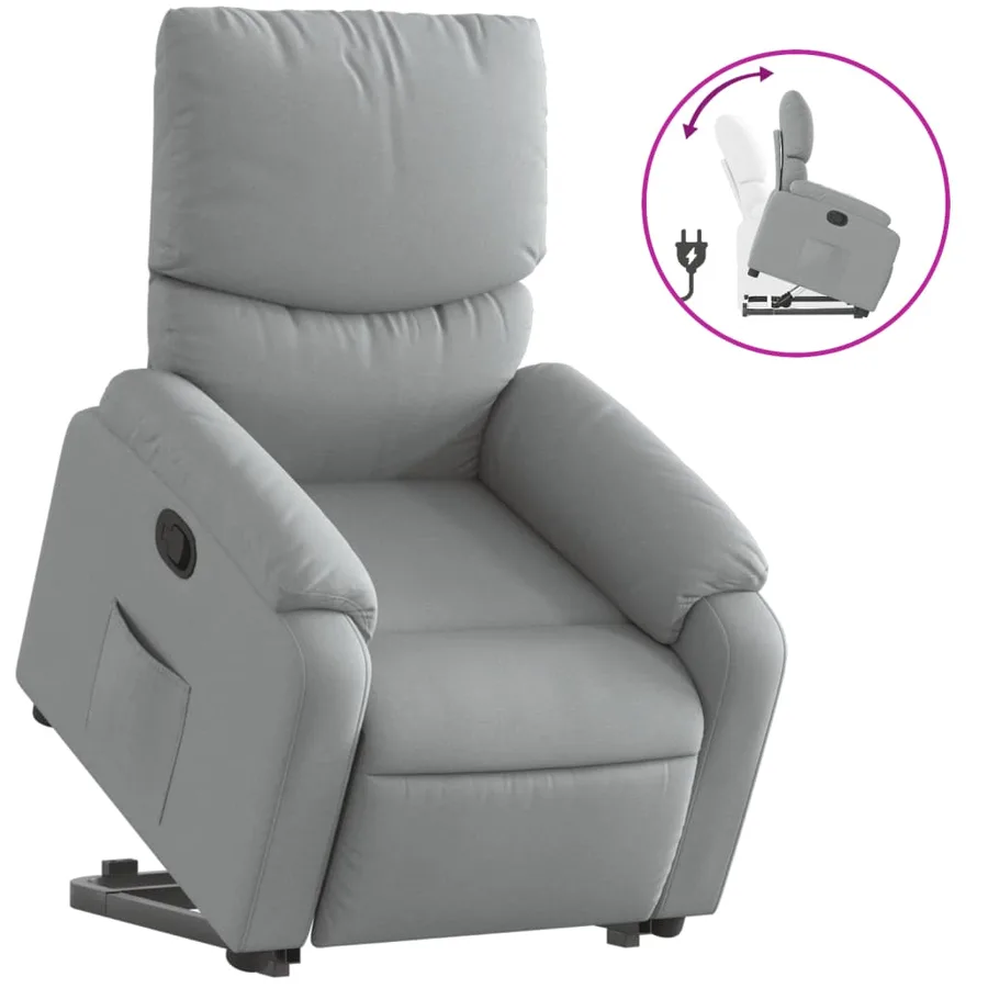 Fauteuil inclinable Gris clair Tissu - 2