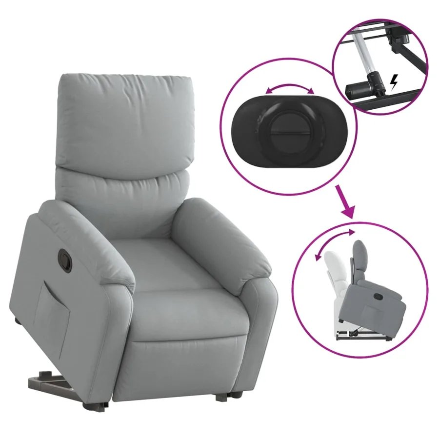 Fauteuil inclinable Gris clair Tissu - 6