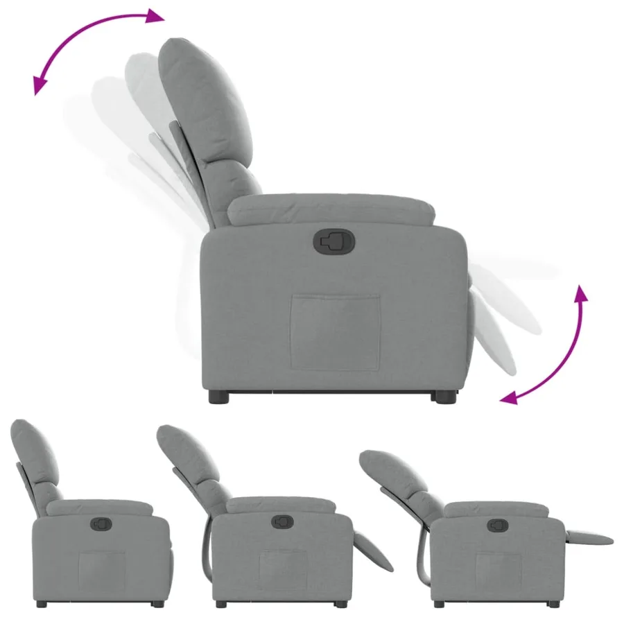 Fauteuil inclinable Gris clair Tissu - 7