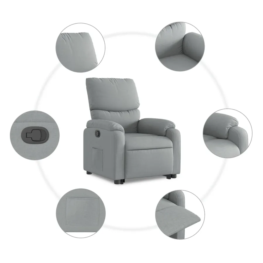 Fauteuil inclinable Gris clair Tissu - 8