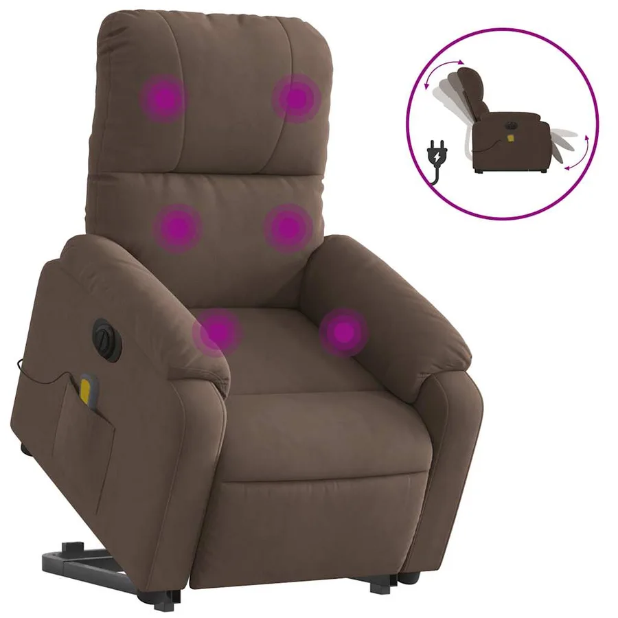 Fauteuil inclinable de massage électrique marron - 2