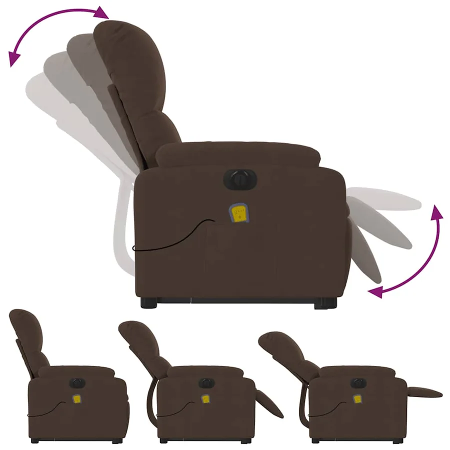Fauteuil inclinable de massage électrique marron - 7