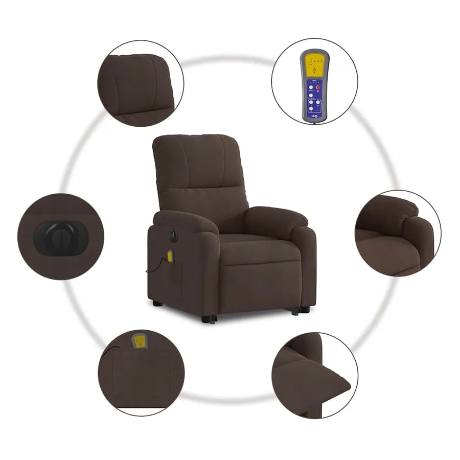Fauteuil inclinable de massage électrique marron - 8