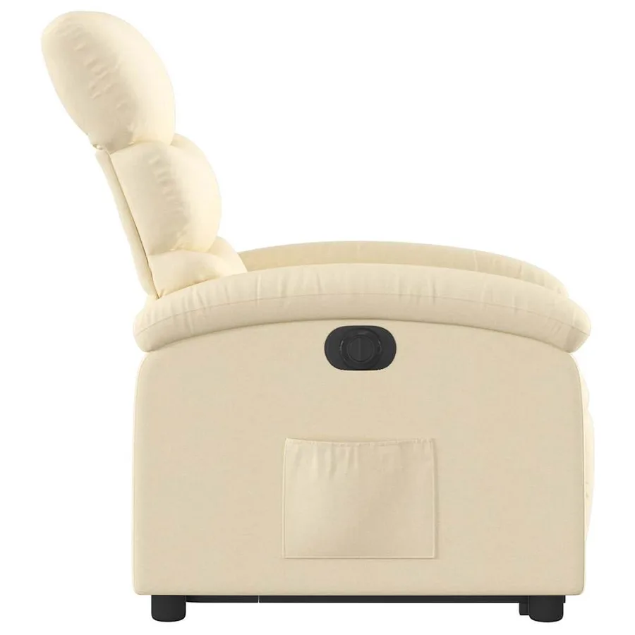 Fauteuil inclinable électrique crème tissu - 10