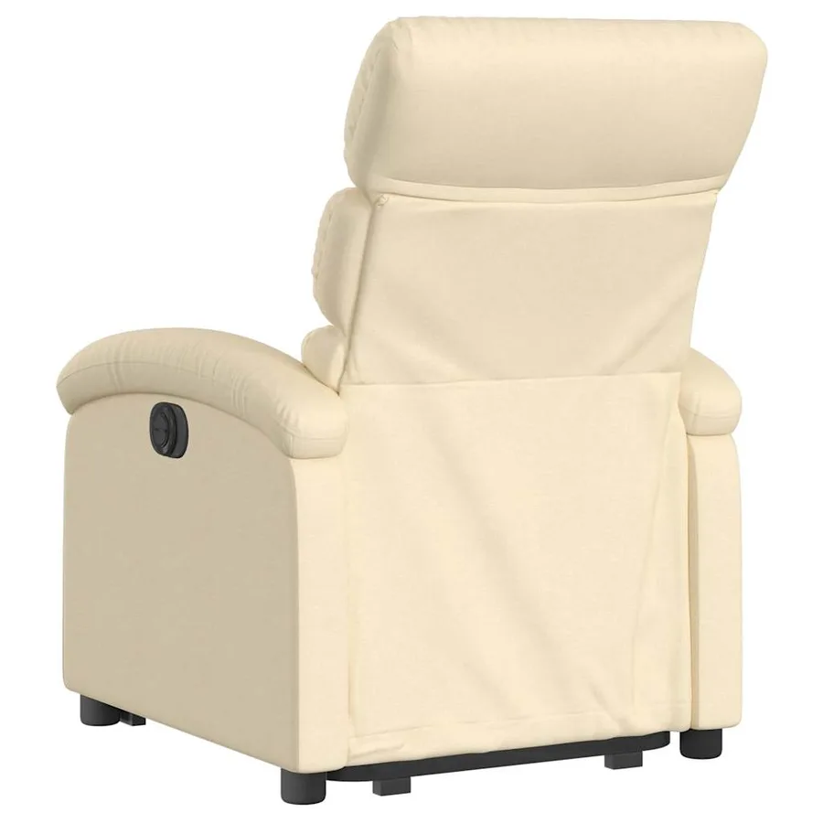 Fauteuil inclinable électrique crème tissu - 5