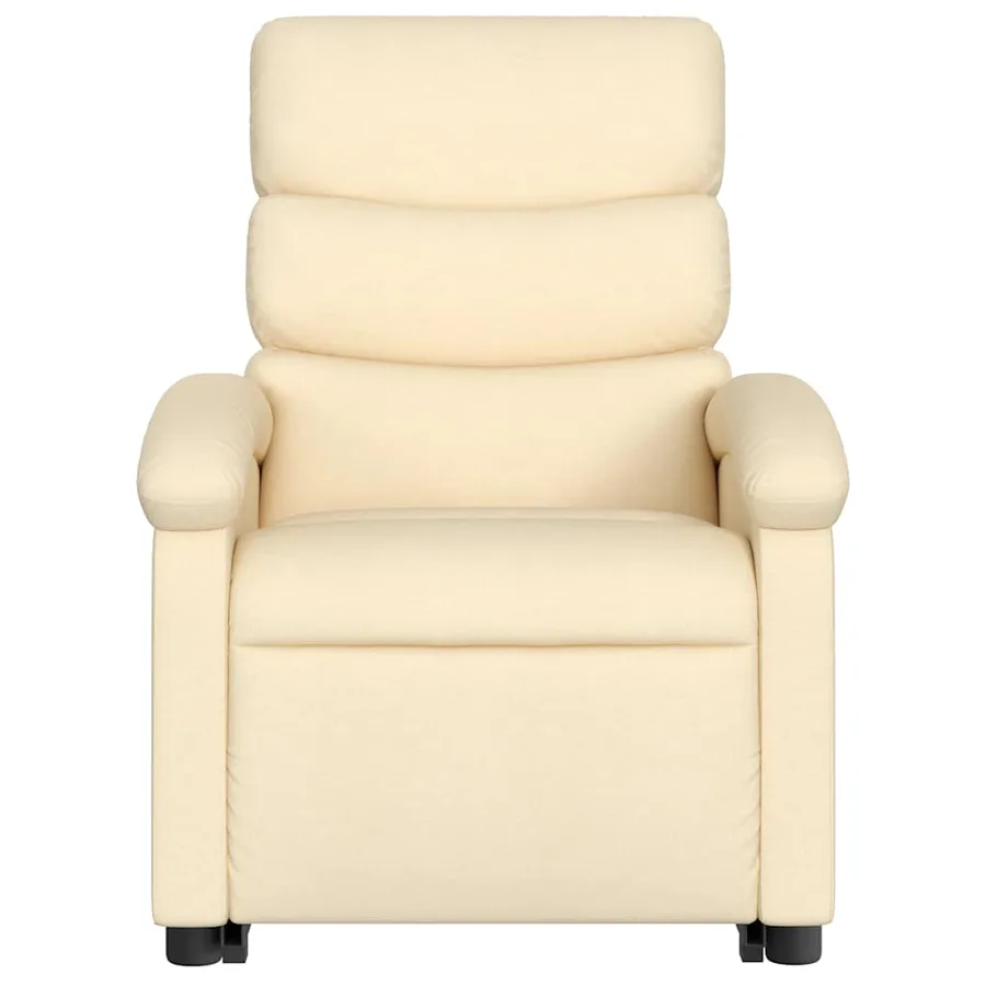 Fauteuil inclinable électrique crème tissu - 9