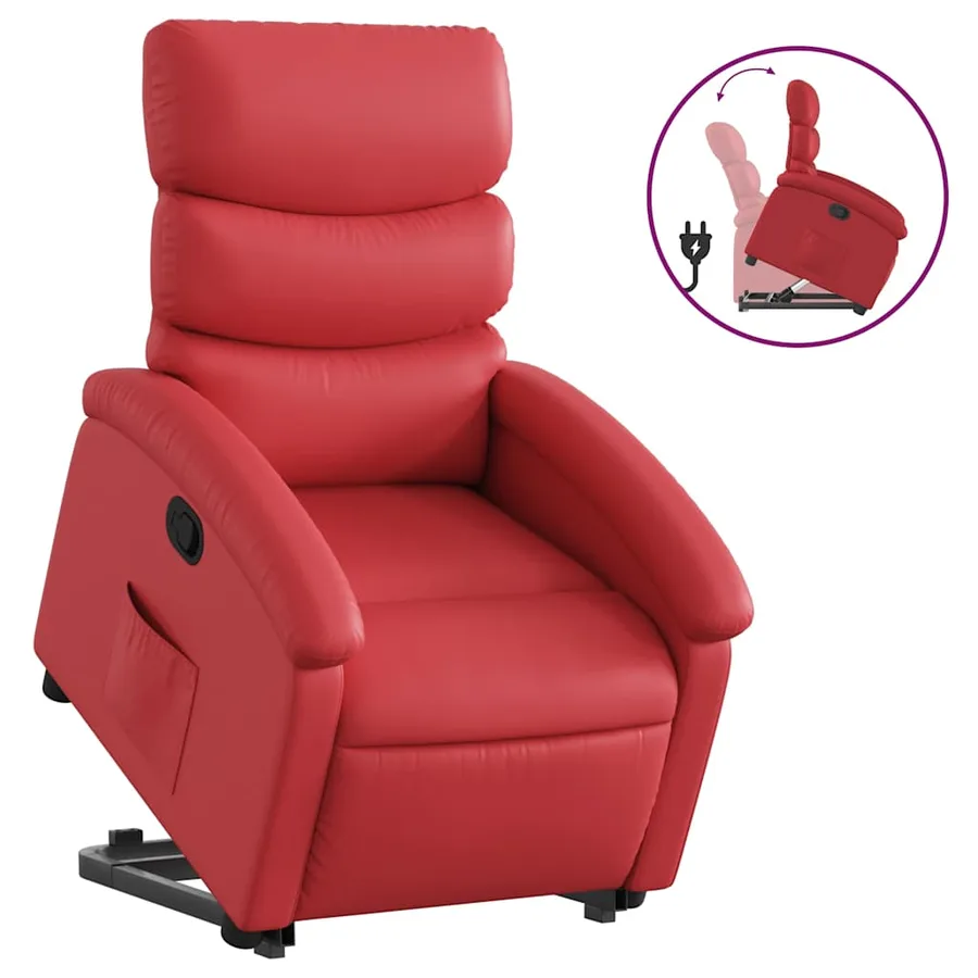 Fauteuil inclinable Rouge Similicuir - 2