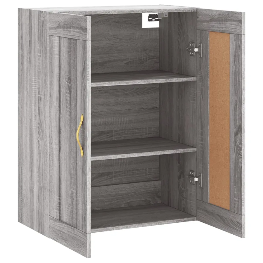 Armoire murale sonoma gris 69,5x34x90 cm bois d'ingénierie - 6