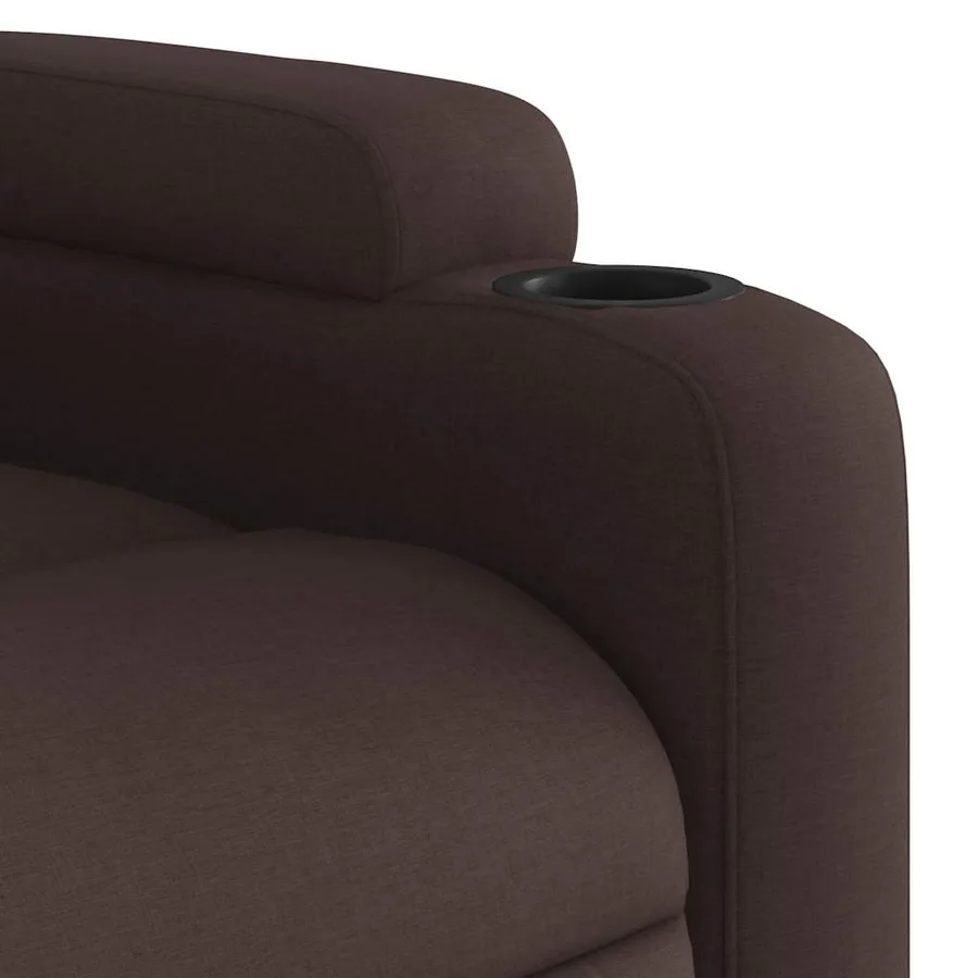 Fauteuil inclinable de massage électrique Marron foncé Tissu - 12