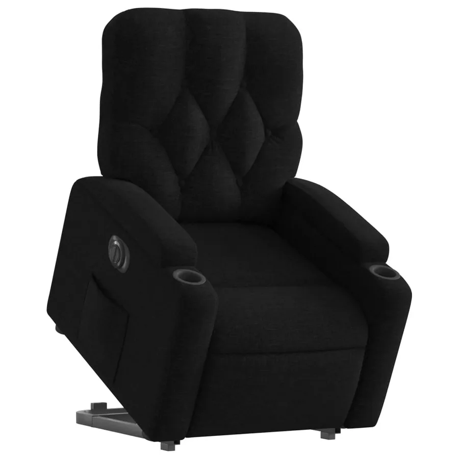 Fauteuil inclinable électrique noir tissu - 3