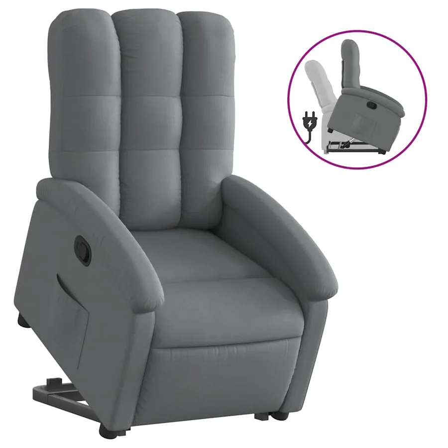 Fauteuil inclinable Gris foncé Tissu - 2