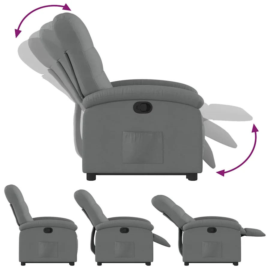 Fauteuil inclinable Gris foncé Tissu - 7