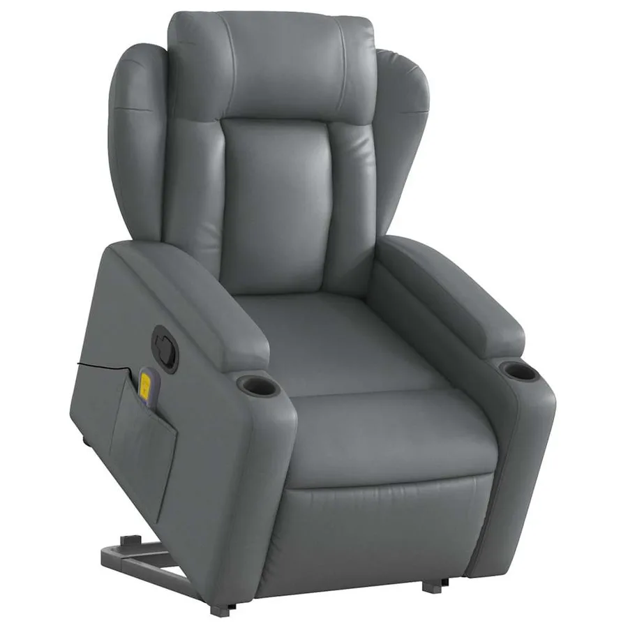 Fauteuil inclinable de massage Gris Similicuir - 3