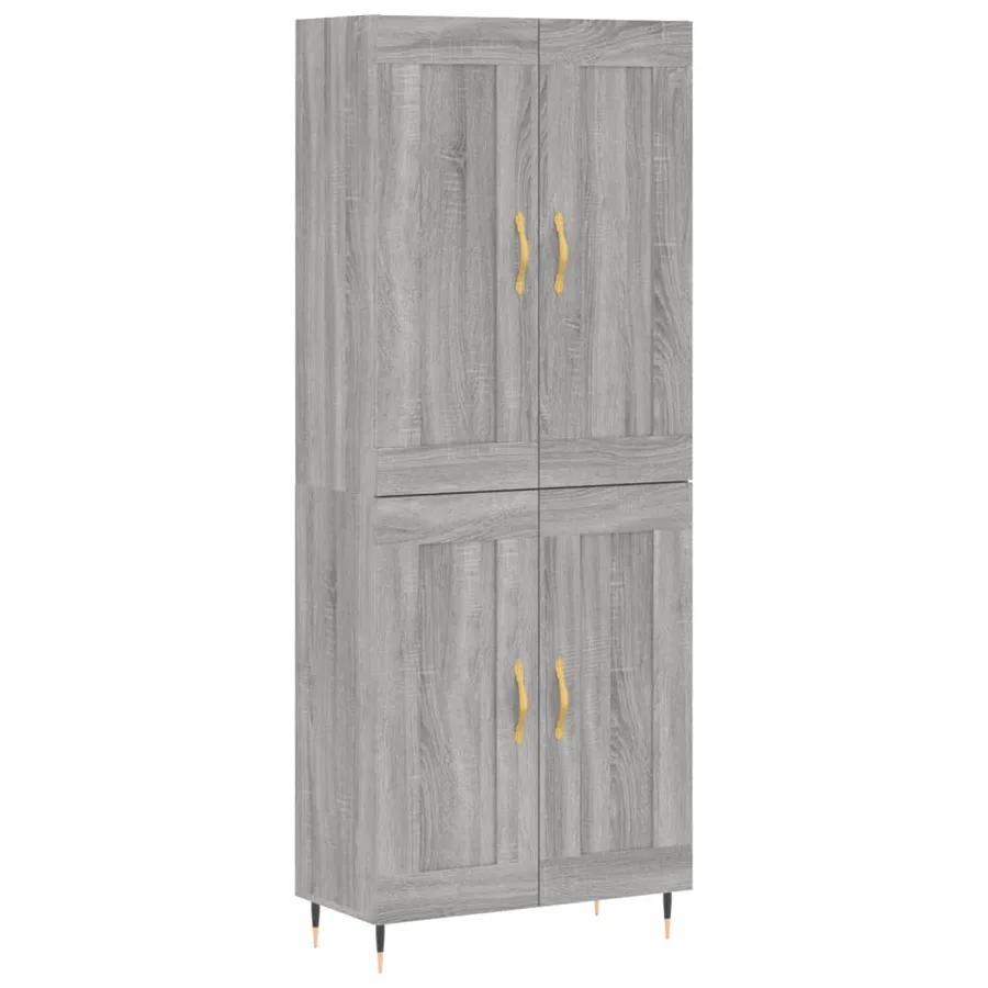 Buffet haut Sonoma gris 69,5x34x180 cm Bois d'ingénierie - 2