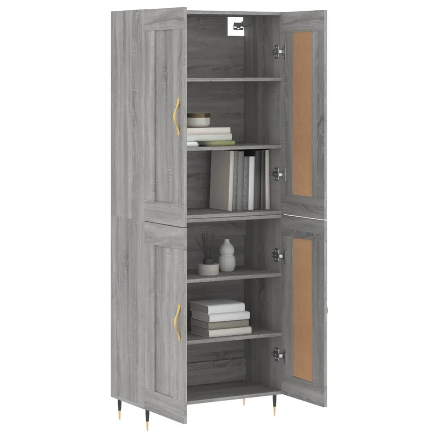 Buffet haut Sonoma gris 69,5x34x180 cm Bois d'ingénierie - 9