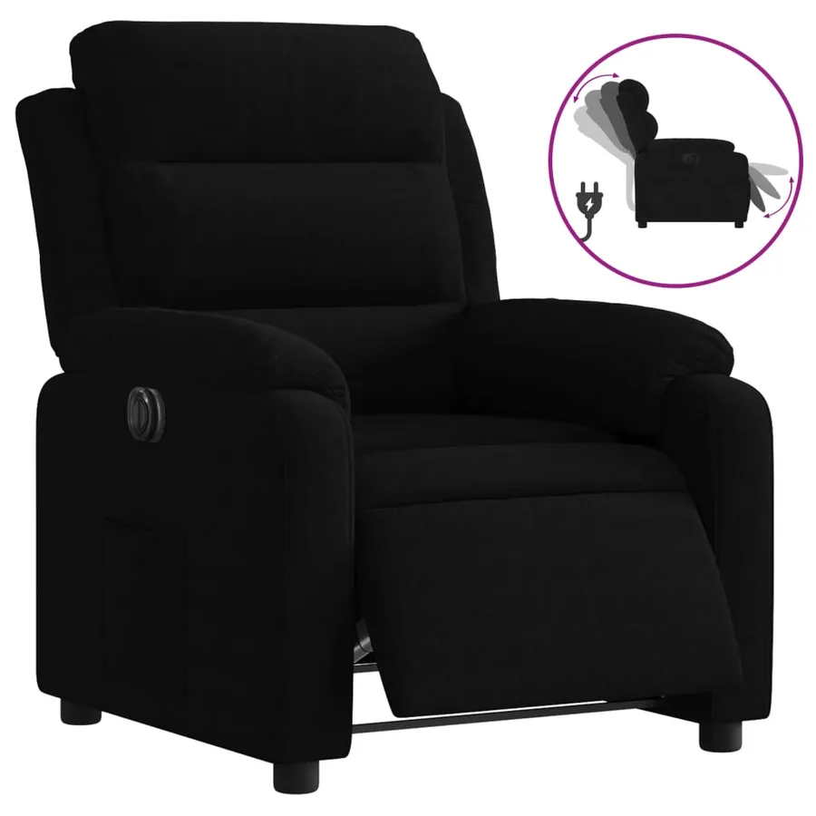Fauteuil inclinable électrique noir velours - 2