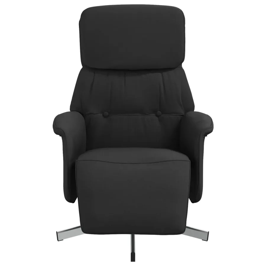 Fauteuil inclinable avec repose-pieds noir tissu - 3