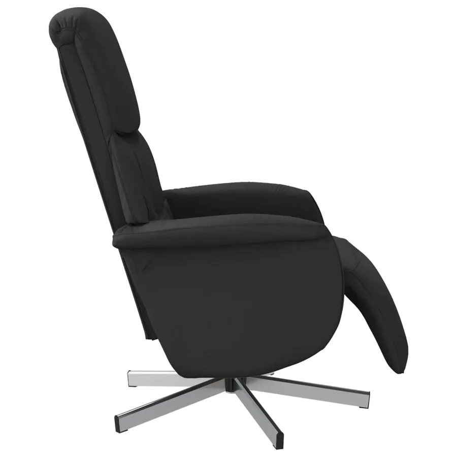 Fauteuil inclinable avec repose-pieds noir tissu - 4