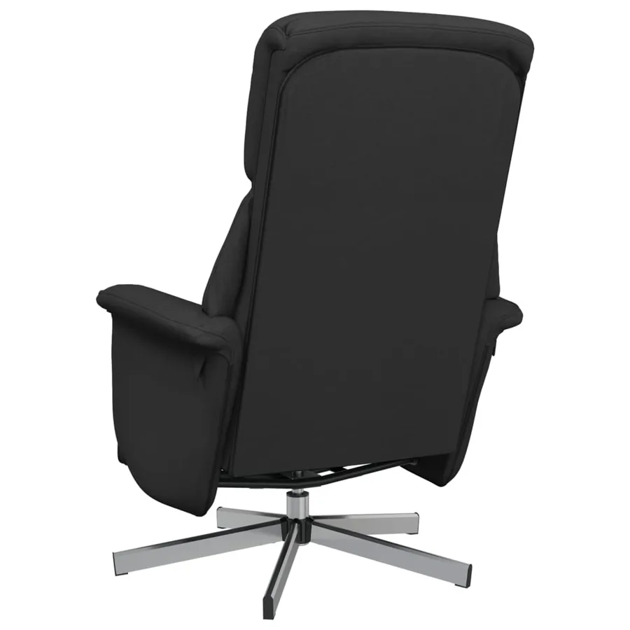 Fauteuil inclinable avec repose-pieds noir tissu - 5