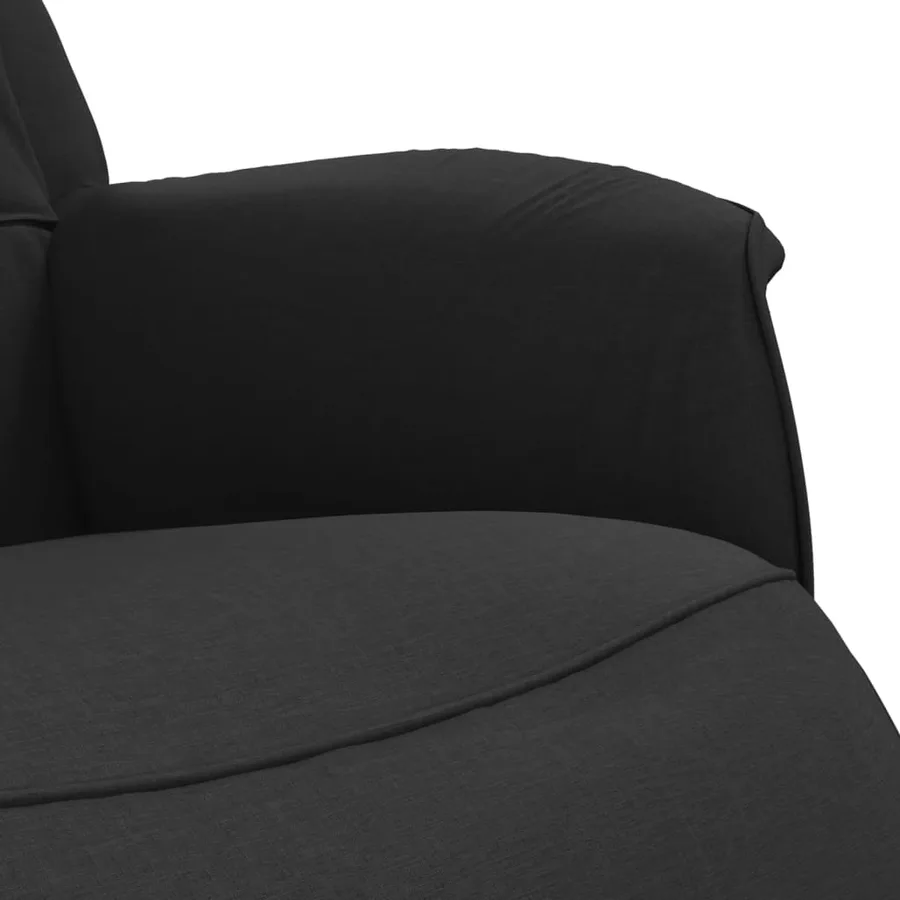 Fauteuil inclinable avec repose-pieds noir tissu - 7