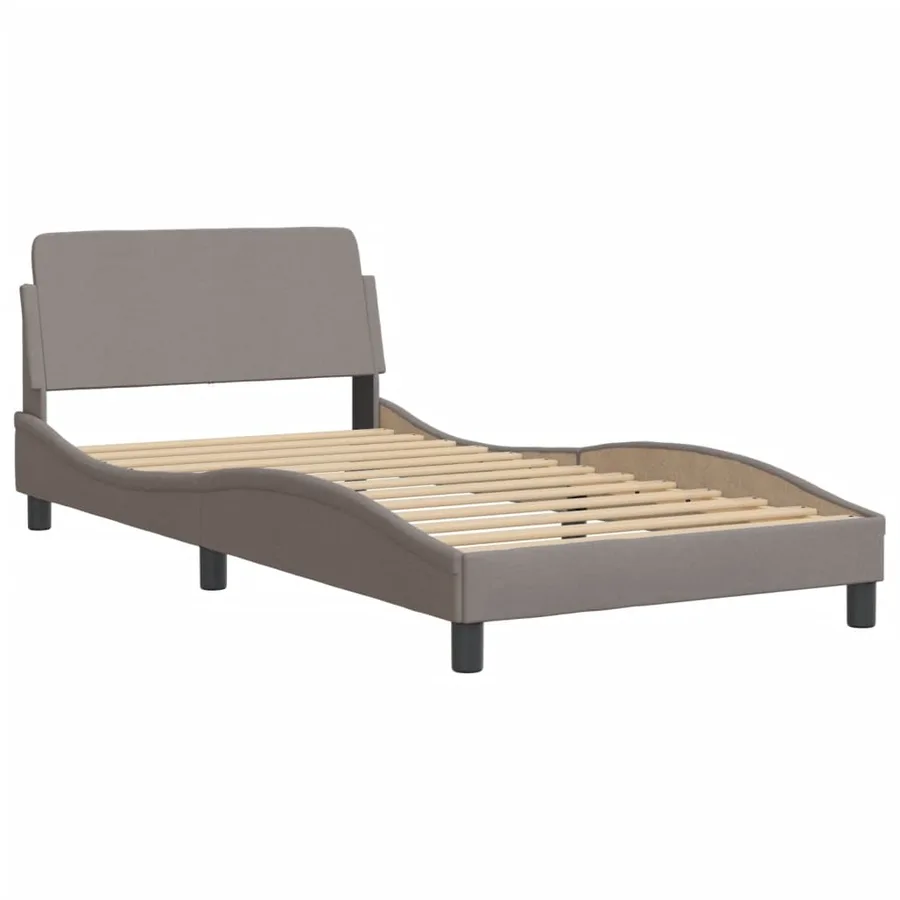 Lit avec matelas Dover taupe 100x200 cm tissu - 4