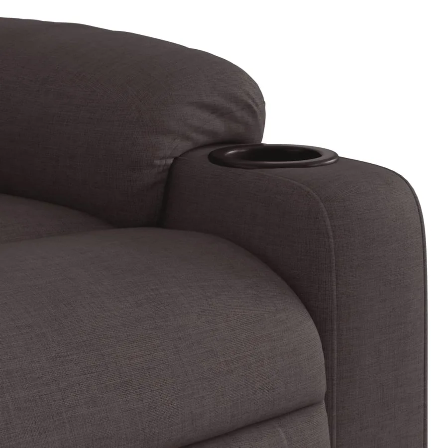 Fauteuil de massage inclinable électrique Marron foncé Tissu - 11