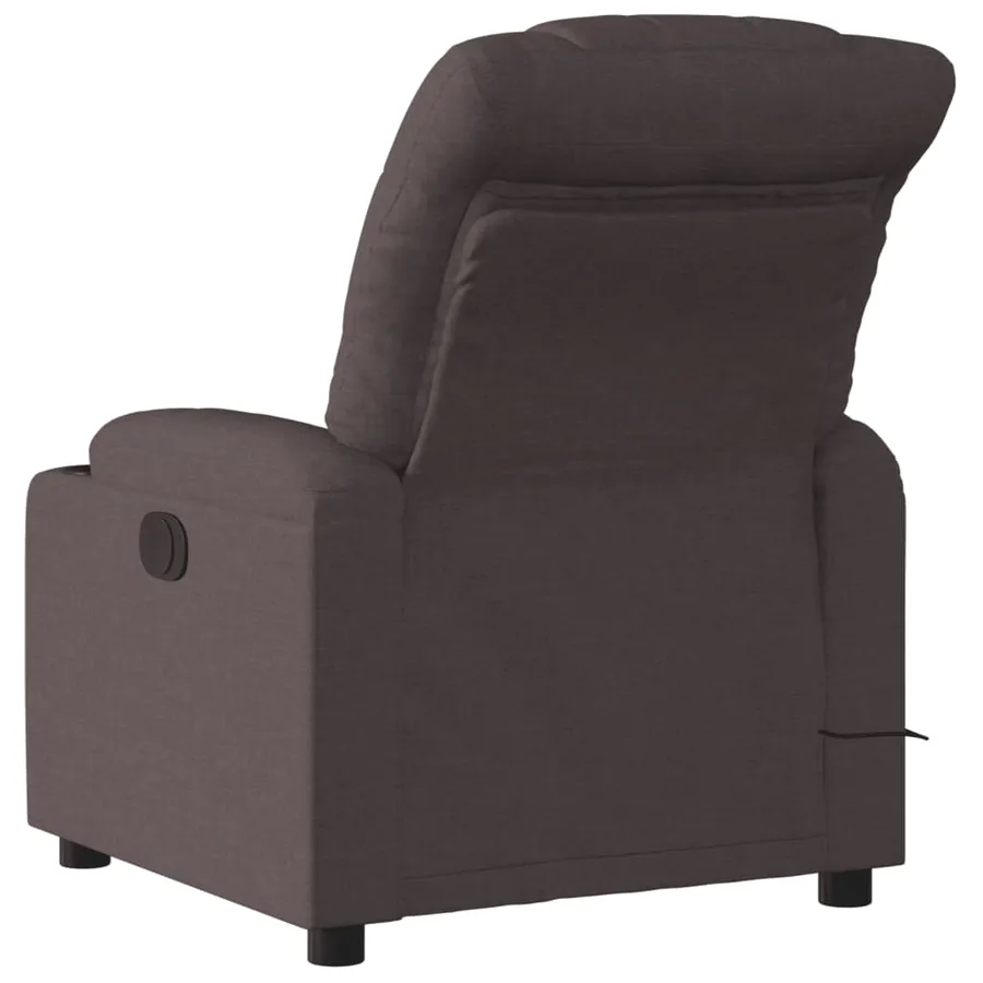 Fauteuil de massage inclinable électrique Marron foncé Tissu - 5