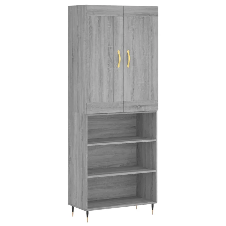 Buffet haut Sonoma gris 69,5x34x180 cm Bois d'ingénierie - 2