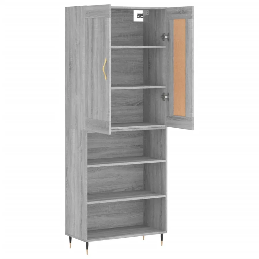 Buffet haut Sonoma gris 69,5x34x180 cm Bois d'ingénierie - 3