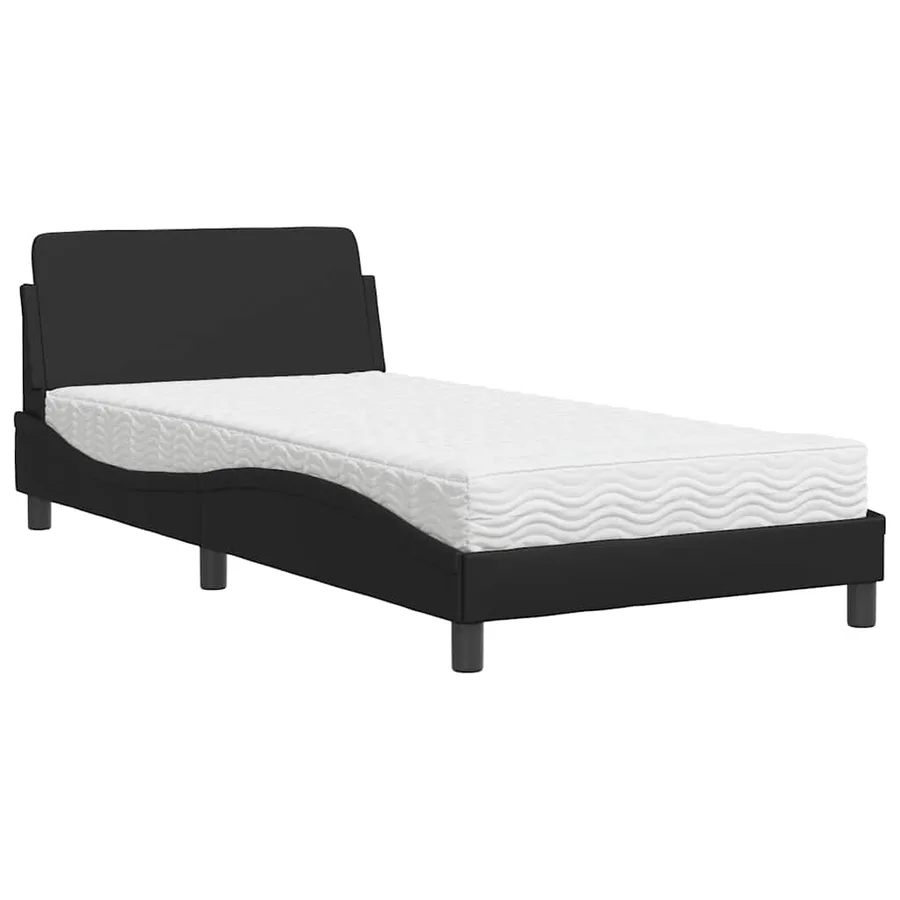 Lit avec matelas Dover noir 100x200 cm similicuir - 2