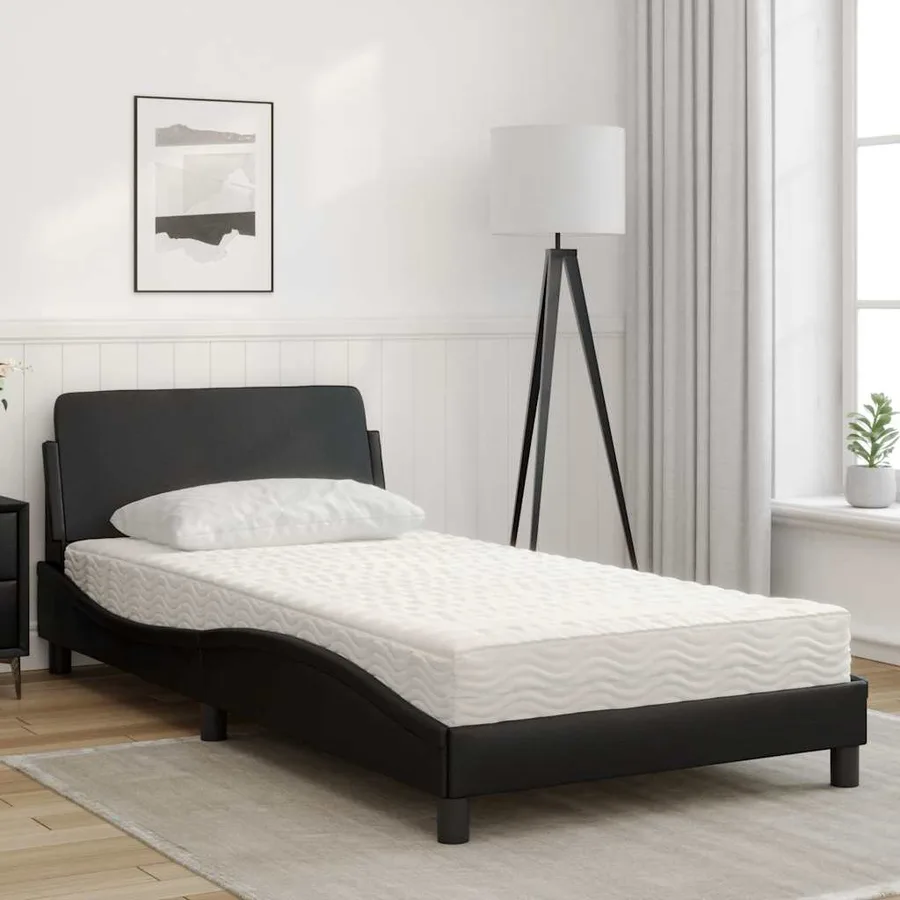 Lit avec matelas Dover noir 100x200 cm similicuir - 3