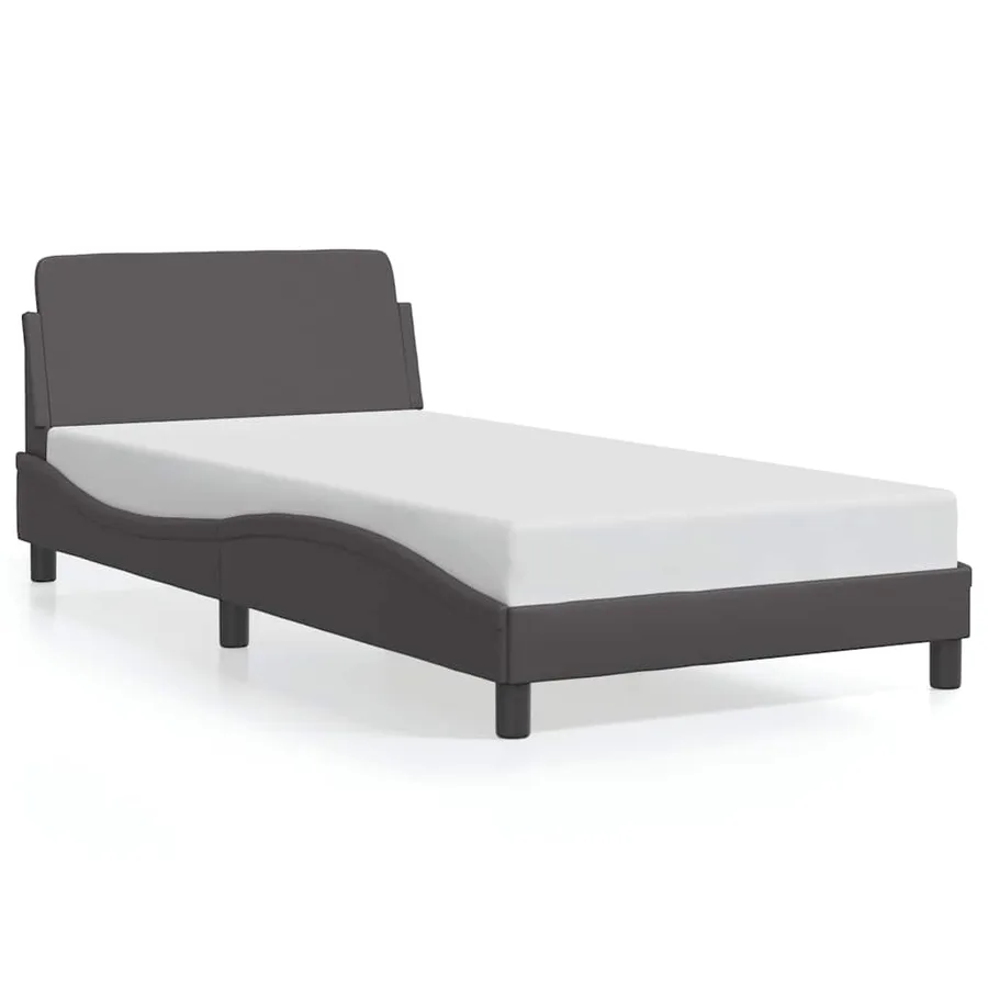 Cadre de lit Dover gris 100x200 cm similicuir - 2