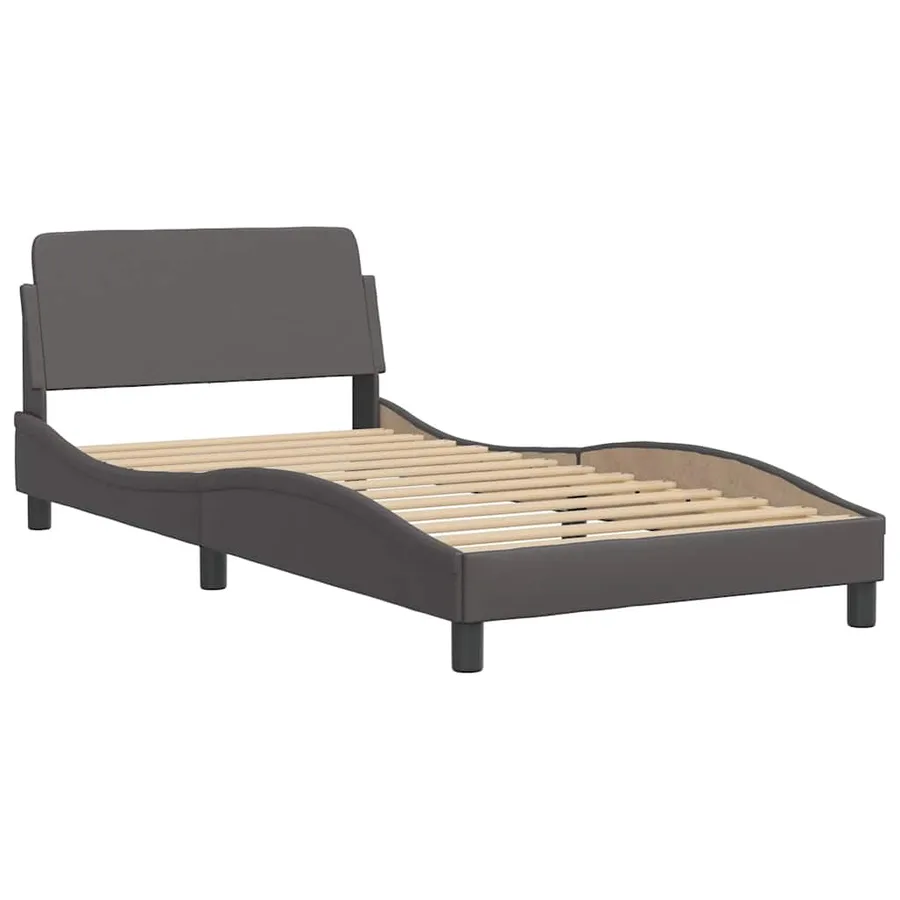 Cadre de lit Dover gris 100x200 cm similicuir - 3