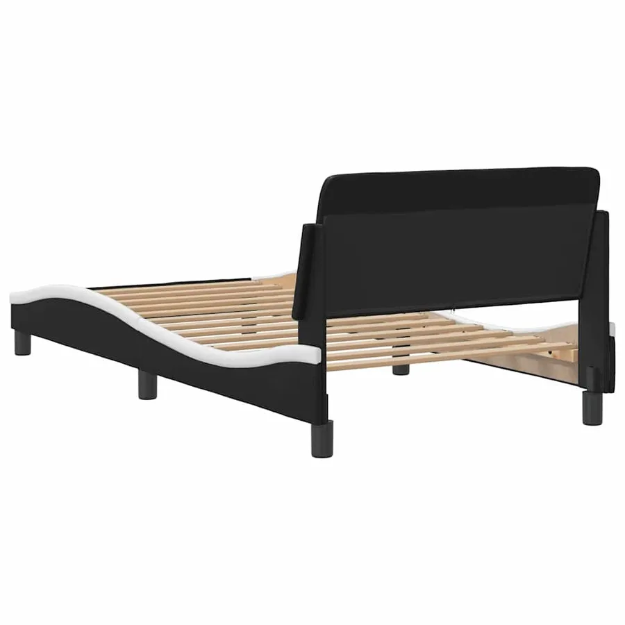 Cadre de lit Dover noir et blanc 100x200 cm similicuir - 6