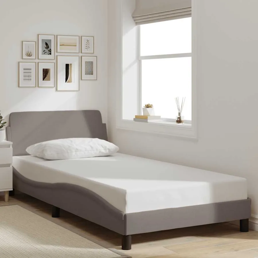 Cadre de lit Dover taupe 100x200 cm tissu