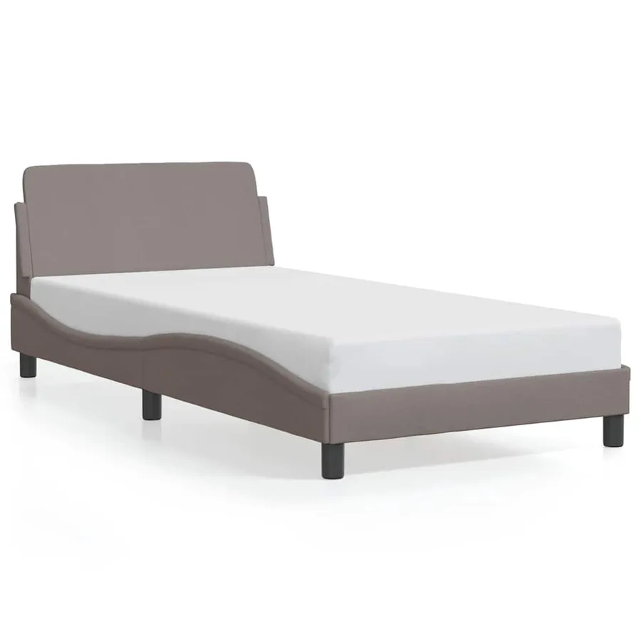 Cadre de lit Dover taupe 100x200 cm tissu - 2