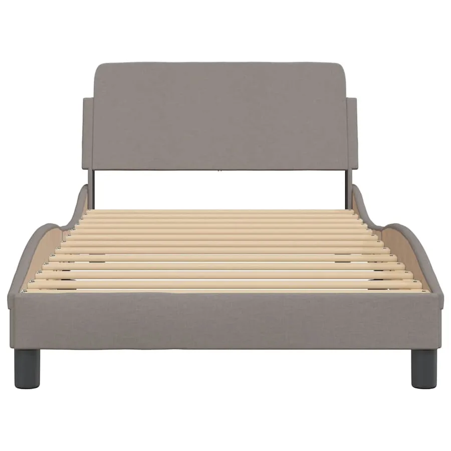 Cadre de lit Dover taupe 100x200 cm tissu - 4