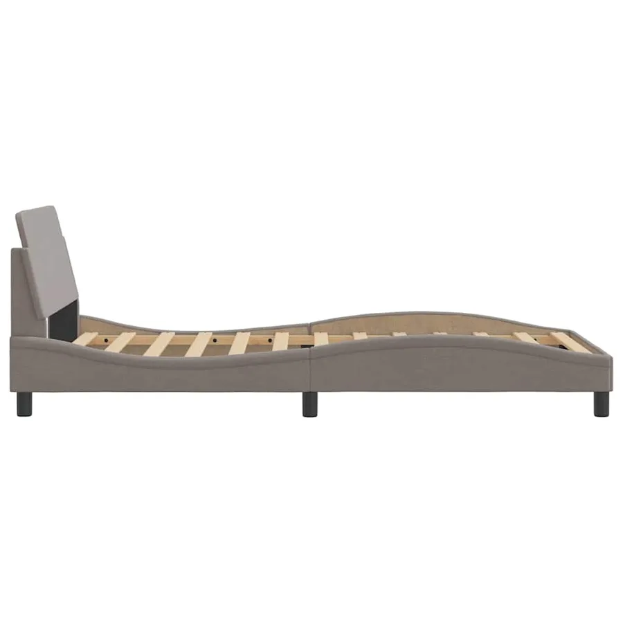 Cadre de lit Dover taupe 100x200 cm tissu - 5