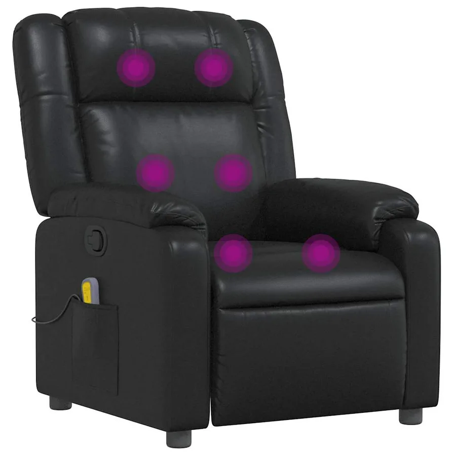 Fauteuil de massage inclinable Noir Similicuir - 2
