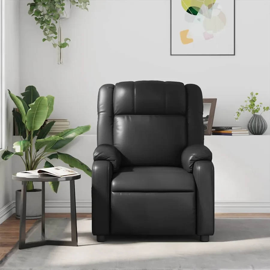 Fauteuil de massage inclinable Noir Similicuir - 3