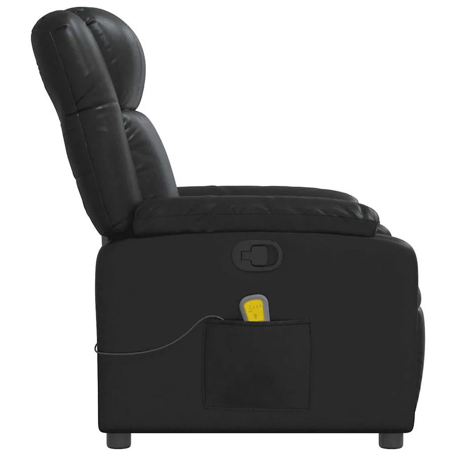 Fauteuil de massage inclinable Noir Similicuir - 9