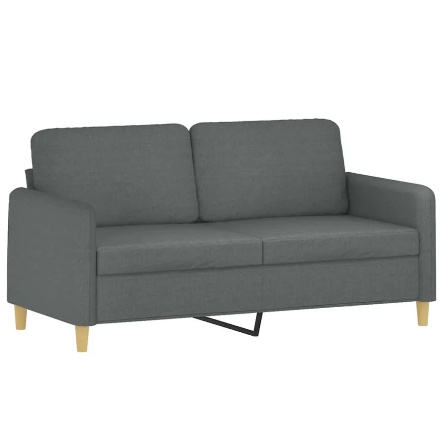 Ensemble de canapés 2 pcs avec coussins Gris foncé Tissu - 4