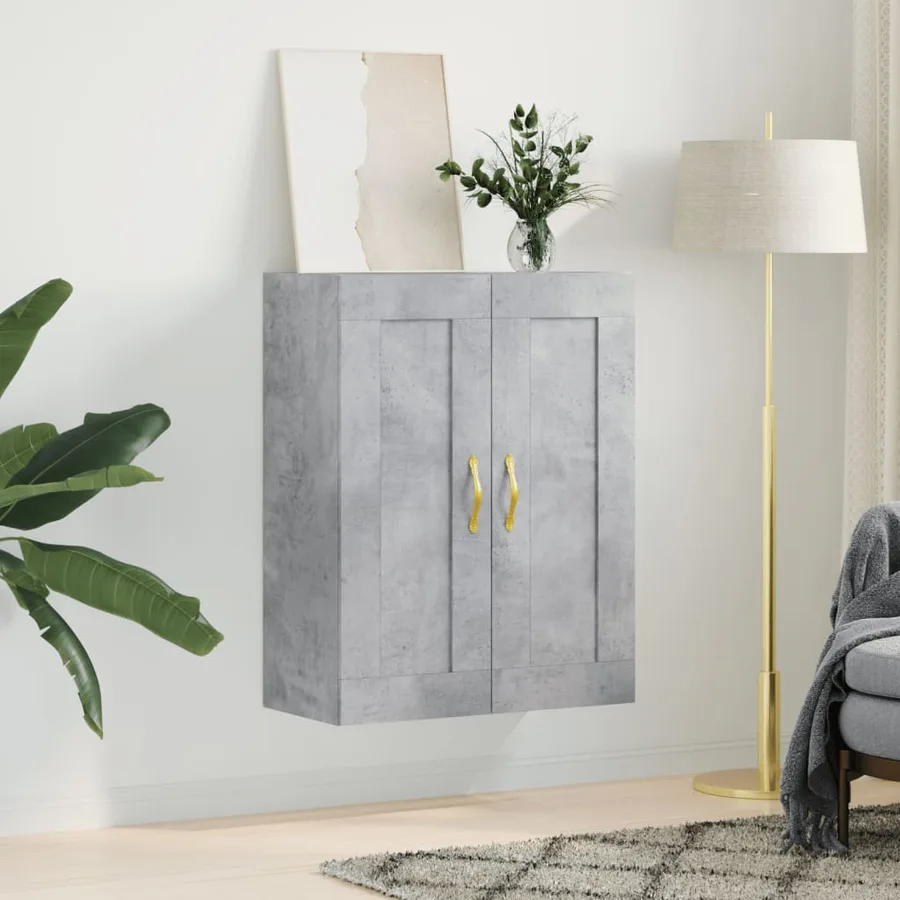 Armoire murale gris béton 69,5x34x90 cm bois d'ingénierie - 3