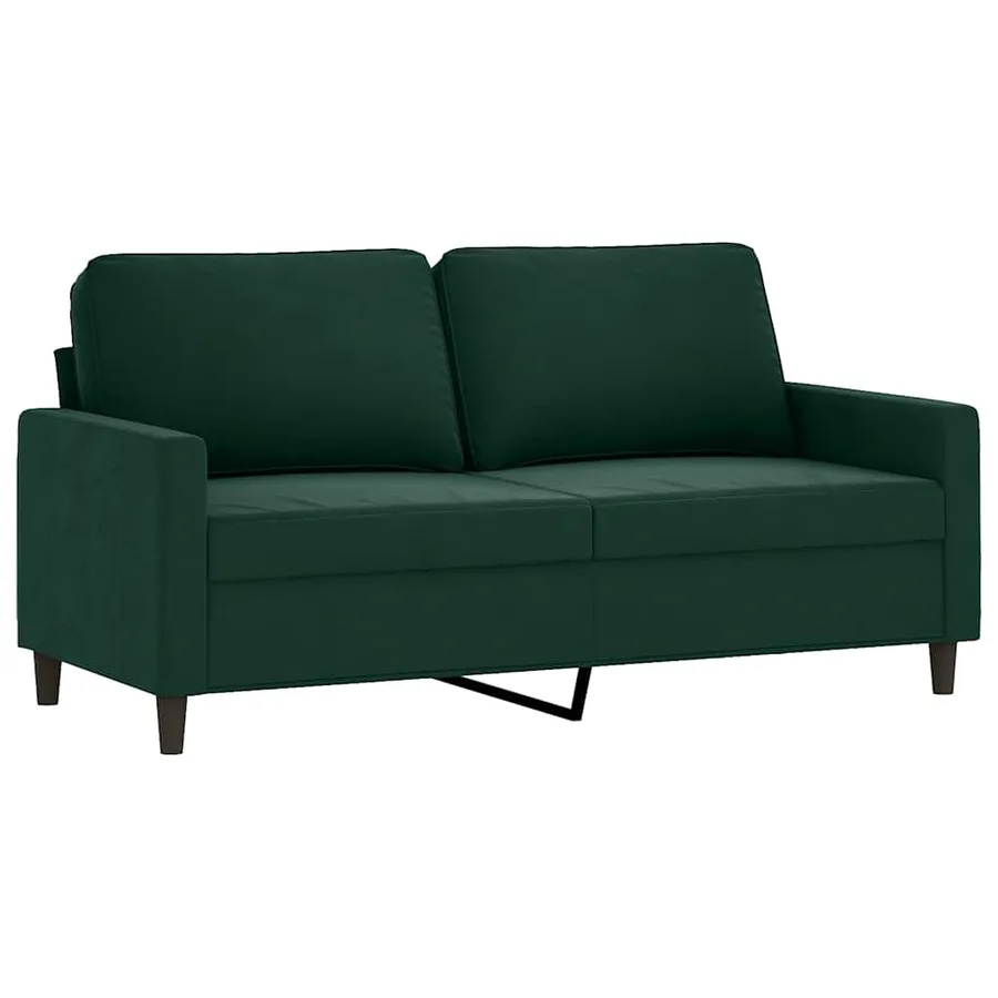 Ensemble de canapés 3 pcs avec coussins Vert foncé Velours - 4