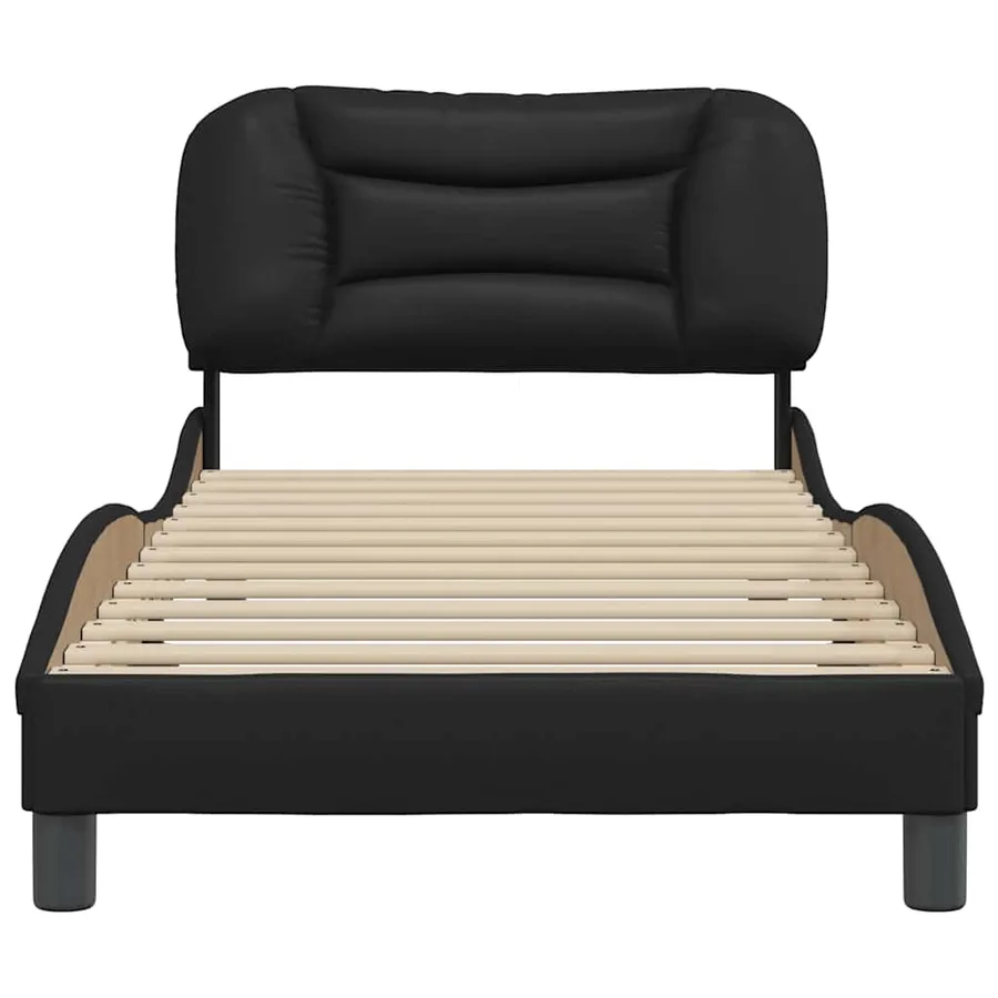 Cadre de lit sans matelas Hvar noir 90x200 cm similicuir - 4
