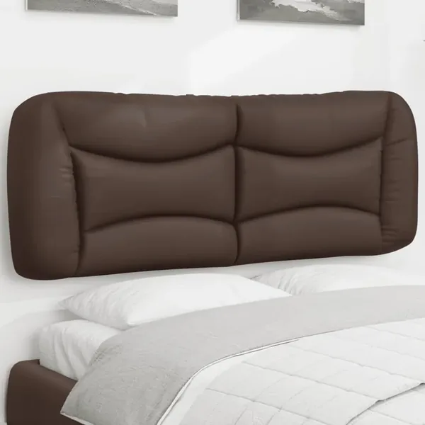Coussin de tête de lit Hvar marron 140 cm similicuir