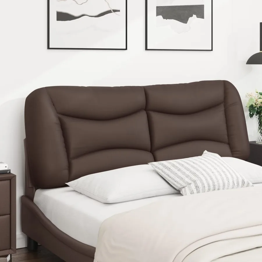 Coussin de tête de lit Hvar marron 140 cm similicuir - 3