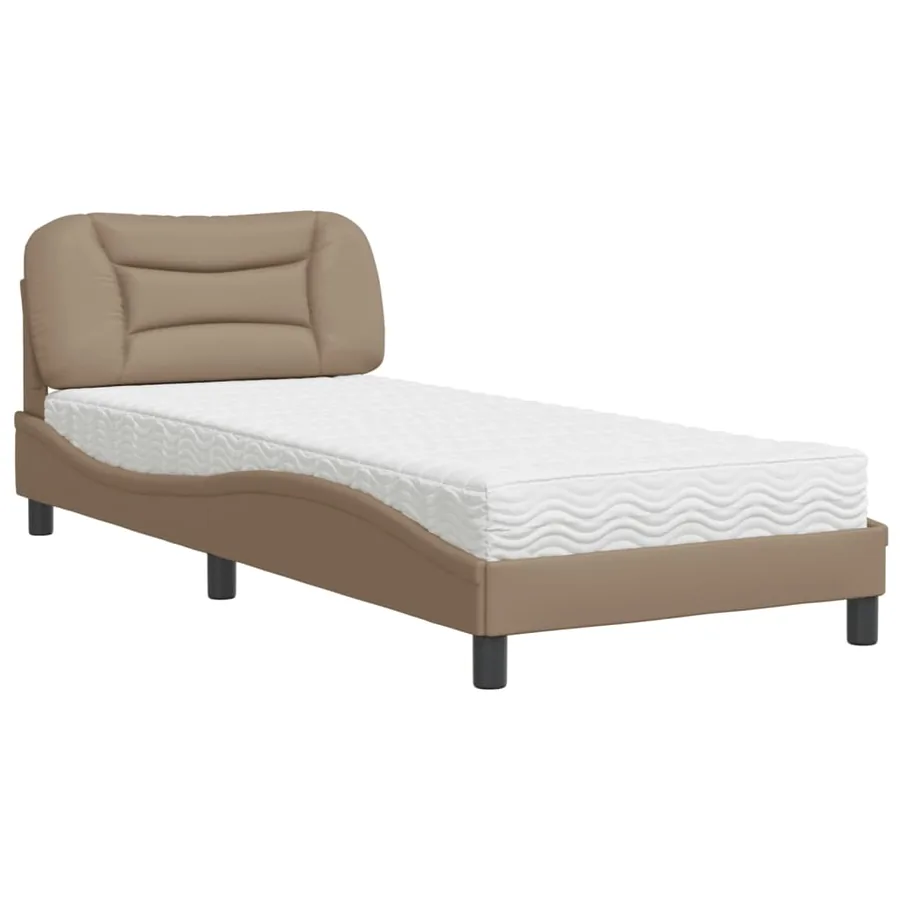 Lit avec matelas Hvar cappuccino 80x200 cm similicuir