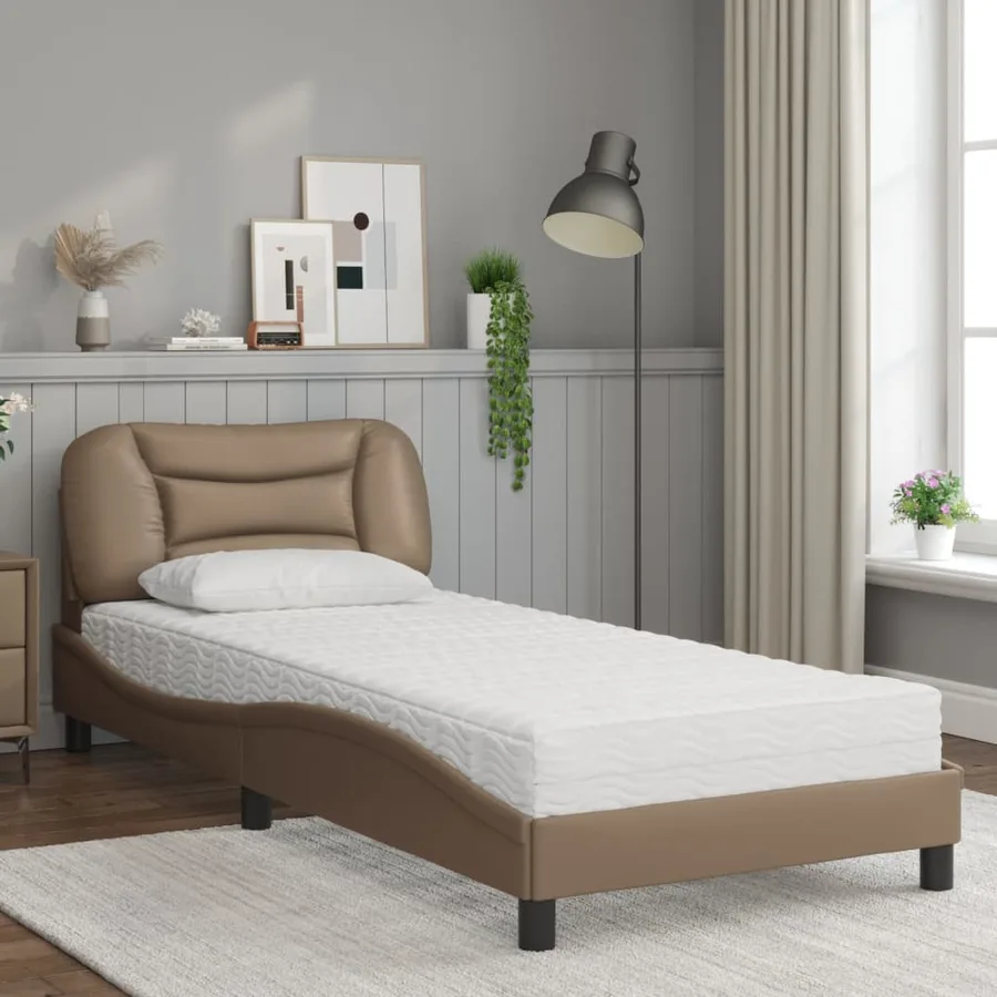 Lit avec matelas Hvar cappuccino 80x200 cm similicuir - 3